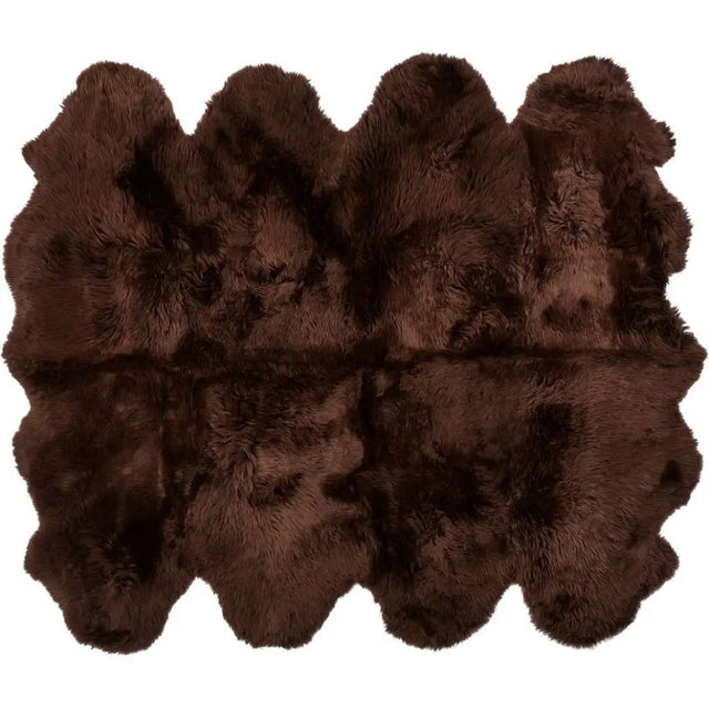 Premium langhåret Lammeskind fra NZ 180x214 - Chocolate