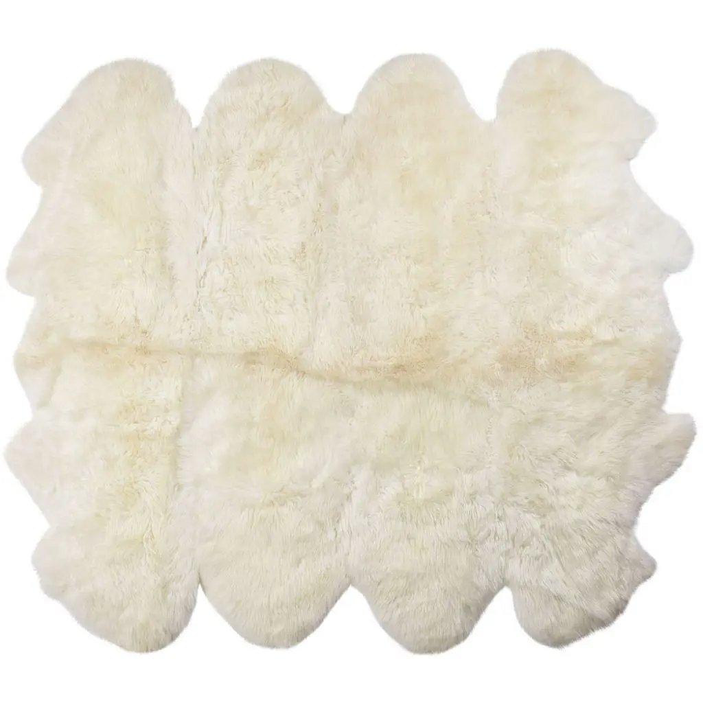 Premium langhåret Lammeskind fra NZ 180x214 - Ivory