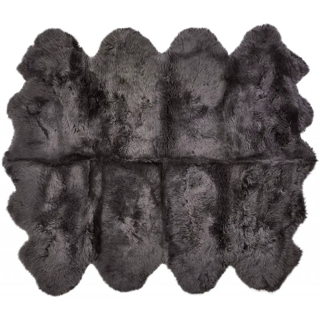Premium langhåret Lammeskind fra NZ 180x214 - Steel