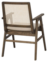 Prestwick Lænestol, Brun eg og rattan, beige stof - Unoliving.com