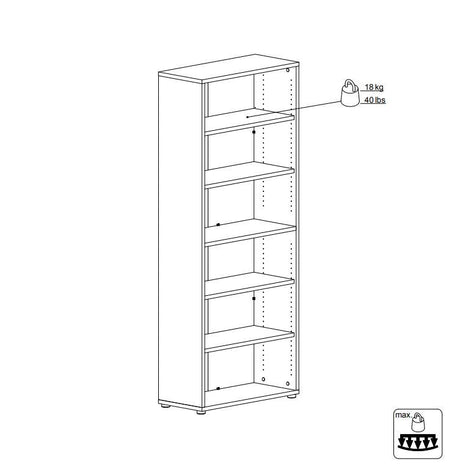 Prima Reol - Hvid m/skabe og hylder