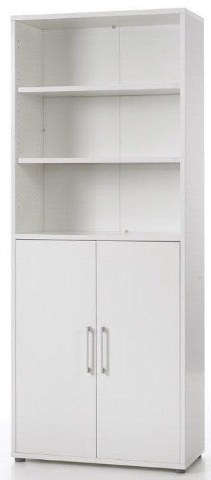 Prima Reol - Hvid m/skabe og hylder