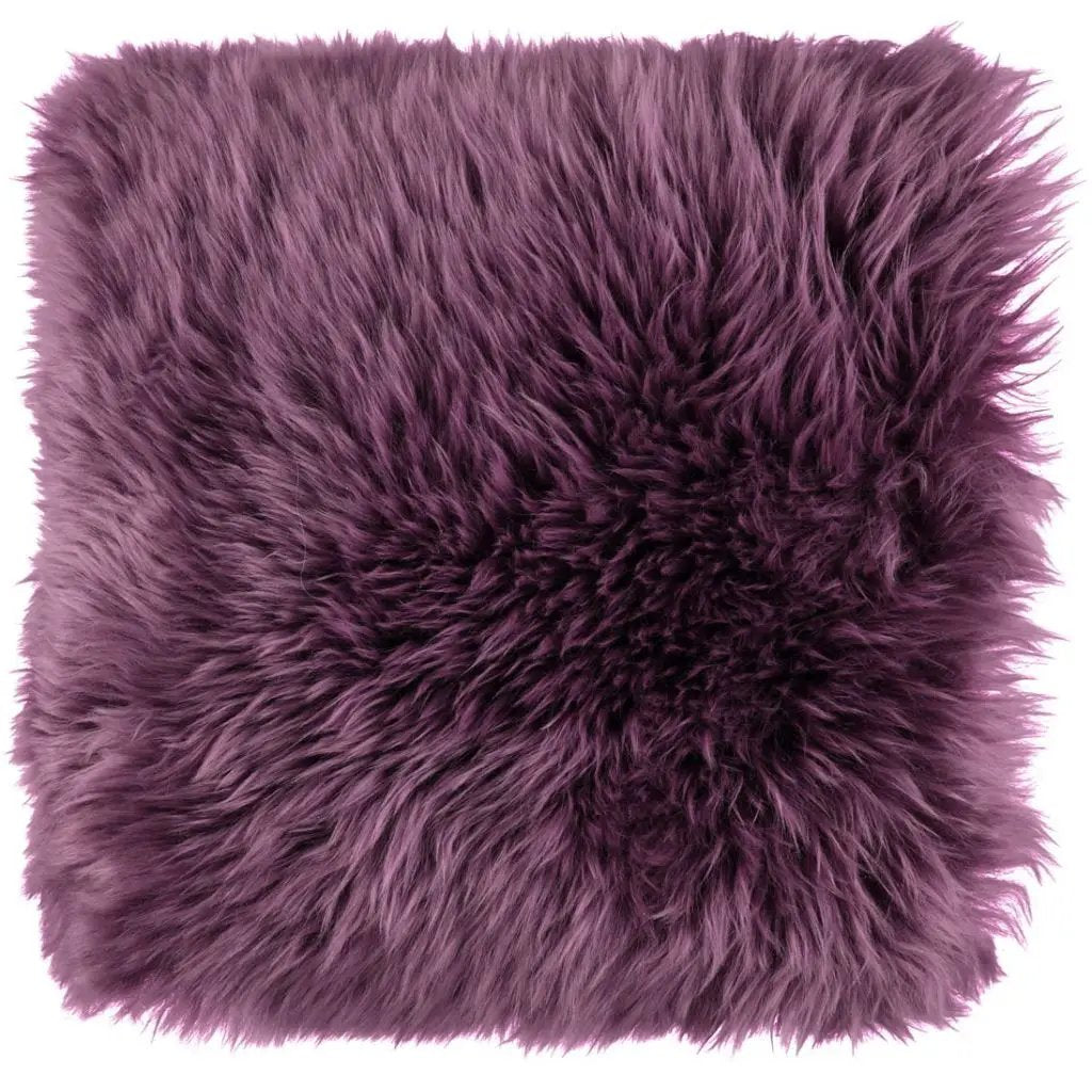 Pude, Langhåret NZ Lammeskind, 35x35, Aubergine