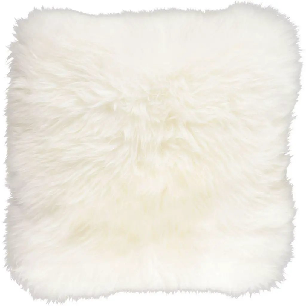 Pude, Langhåret NZ Lammeskind, 35x35, Ivory