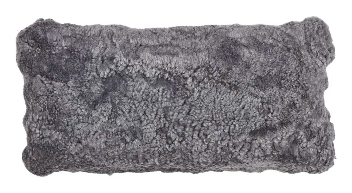 Pude af NZ krøllet lammeskind - Lys Grå, 30x60