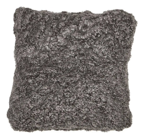 Pude af Premium NZ krøllet lammeskind - Graphite, 40x40