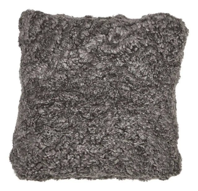 Pude af Premium NZ krøllet lammeskind - Graphite, 40x40