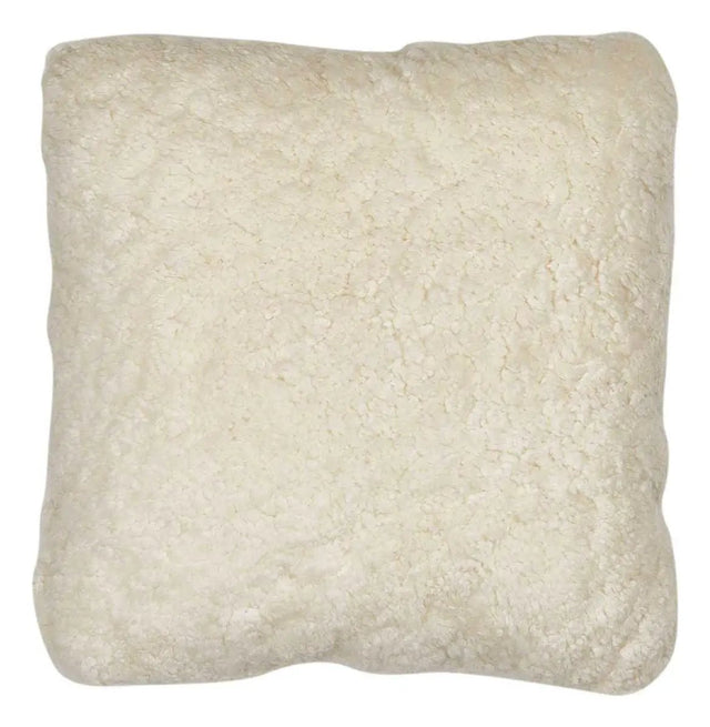 Pude af Premium NZ krøllet lammeskind - Ivory, 40x40