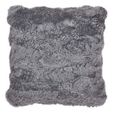 Pude af Premium NZ krøllet lammeskind - Lys Grå, 40x40