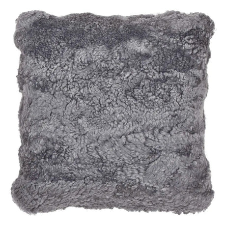 Pude af Premium NZ krøllet lammeskind - Lys Grå, 40x40