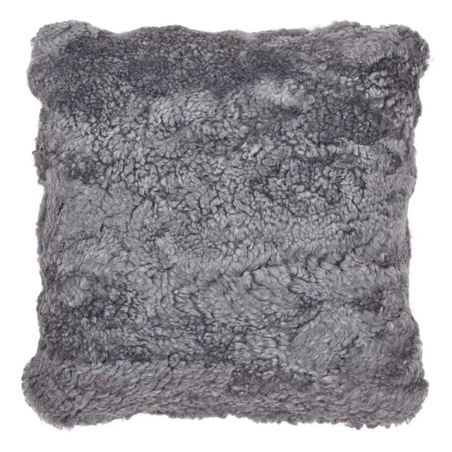 Pude af Premium NZ krøllet lammeskind - Lys Grå, 40x40