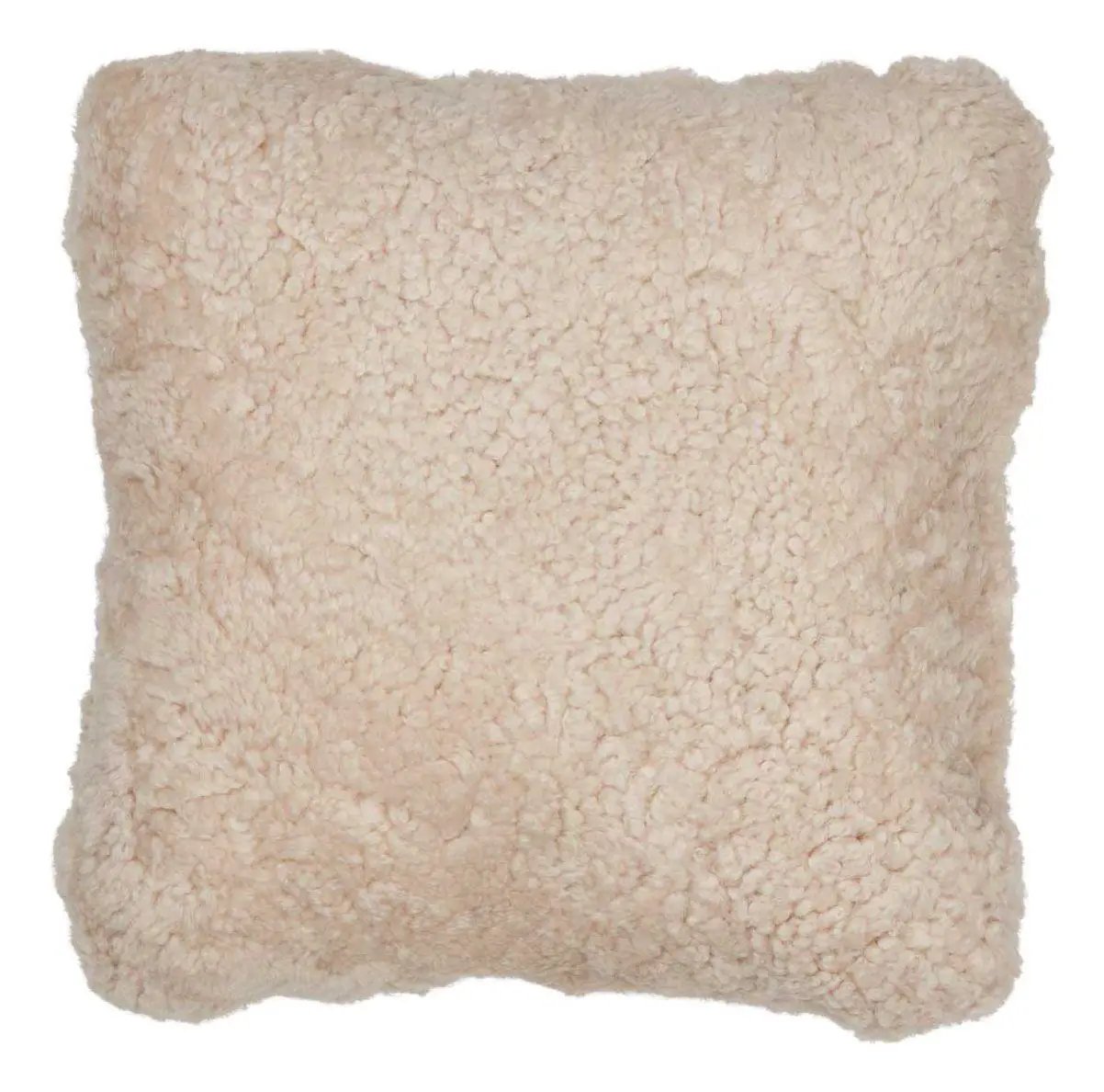 Pude af Premium NZ krøllet lammeskind - Pearl, 40x40