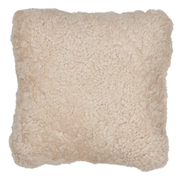 Pude af Premium NZ krøllet lammeskind - Pearl, 40x40