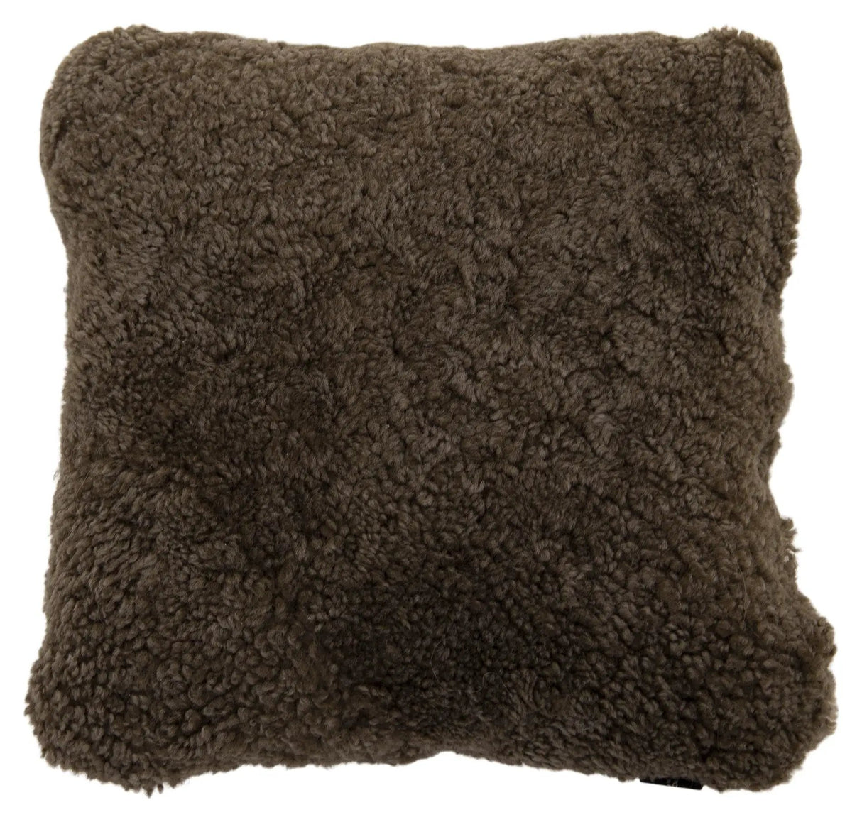 Pude af Premium NZ krøllet lammeskind - Taupe, 40x40
