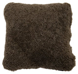 Pude af Premium NZ krøllet lammeskind - Taupe, 40x40