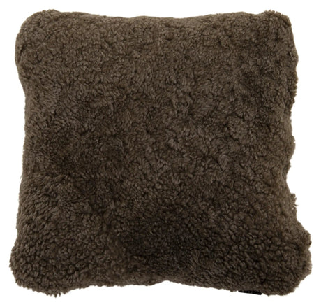 Pude af Premium NZ krøllet lammeskind - Taupe, 40x40