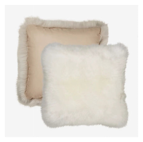 Pude af Premium NZ langhåret lammeskind - Ivory, 50x50