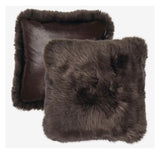 Pude af Premium NZ langhåret lammeskind - Walnut, 50x50