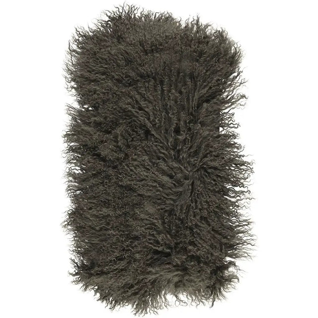 Pude af tibetansk lammeskind, 28x56, Hedge Green