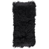 Pude af tibetansk lammeskind, 28x56, Sort