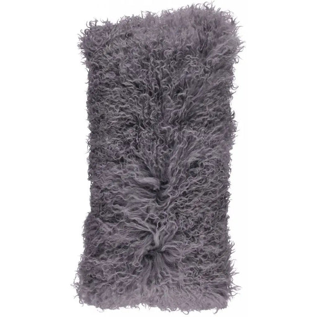 Pude af tibetansk lammeskind, 28x56, Steel