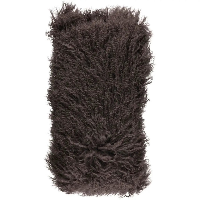 Pude af tibetansk lammeskind, 28x56, Taupe