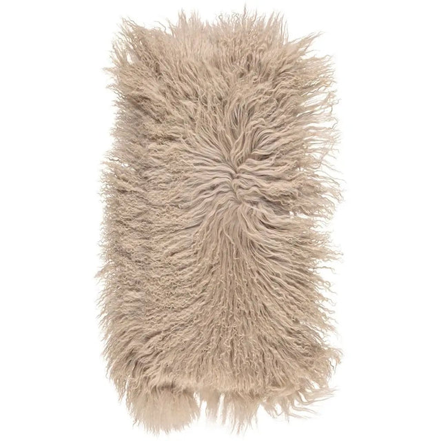 Pude af tibetansk lammeskind, 28x56, Warm Sand