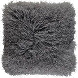 Pude af tibetansk lammeskind, 40x40, Steel
