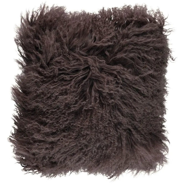 Pude af tibetansk lammeskind, 40x40, Taupe