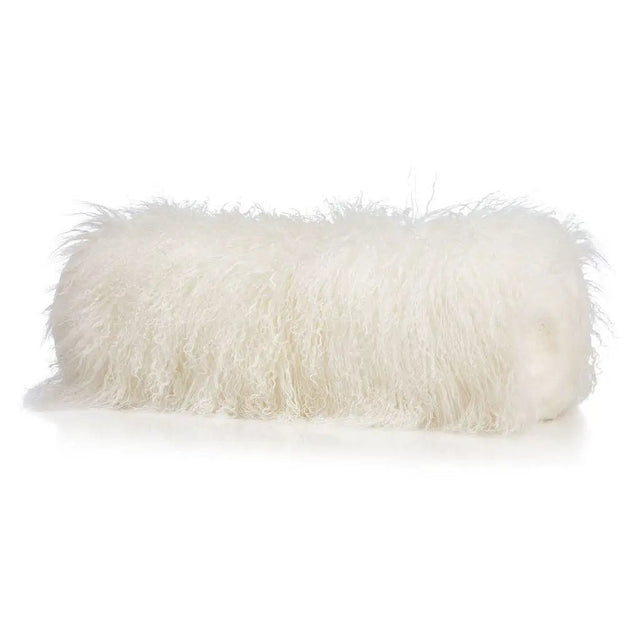 Pude, tibetansk lammeskind, Ø20, Ivory