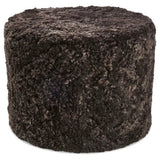 Puf af NZ kort krøllet lammeskind, Cylinder 41x31, Cappuccino