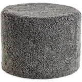Puf af NZ kort krøllet lammeskind, Cylinder 41x31, Graphite