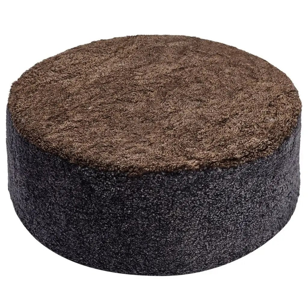 Puf, small, NZ SW premium, Ø72, Antracit/Cappucino