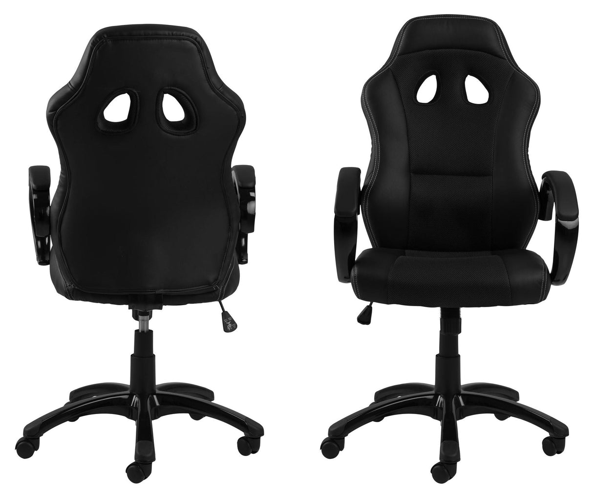Race Gamerstol m. drejefunktion og gaslift, Sort stof/PU - Unoliving.com