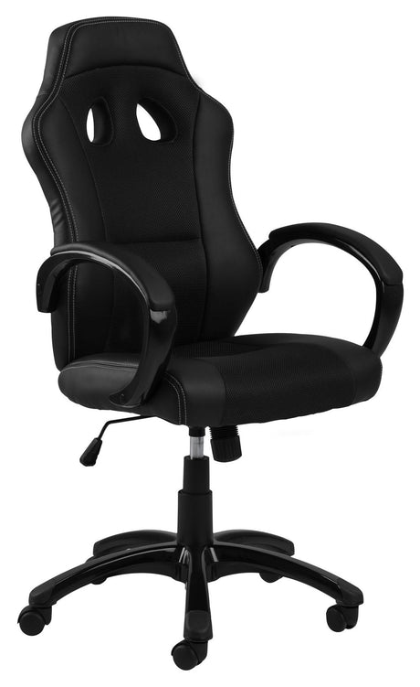 Race Gamerstol m. drejefunktion og gaslift, Sort stof/PU - Unoliving.com