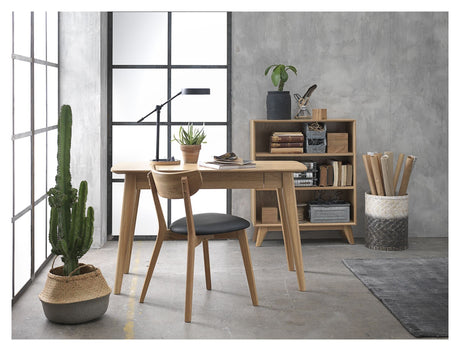 Rho Skrivebord m. Skuffe - Egefinér, B120