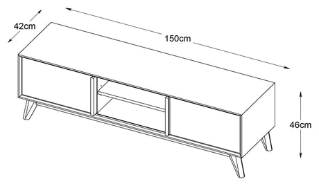 Rho Tvbord m. 2 låger - Egefinér, B150