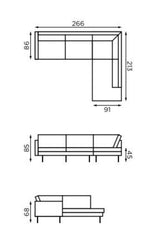 Rodeo Sofa m/højrevendt chaise - Sort - Unoliving.com