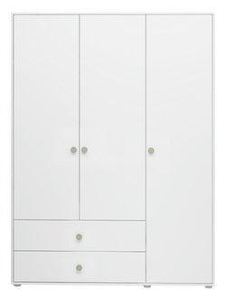 Roomie Garderobeskab m. 3 låger, Grøn/Hvid - Unoliving.com