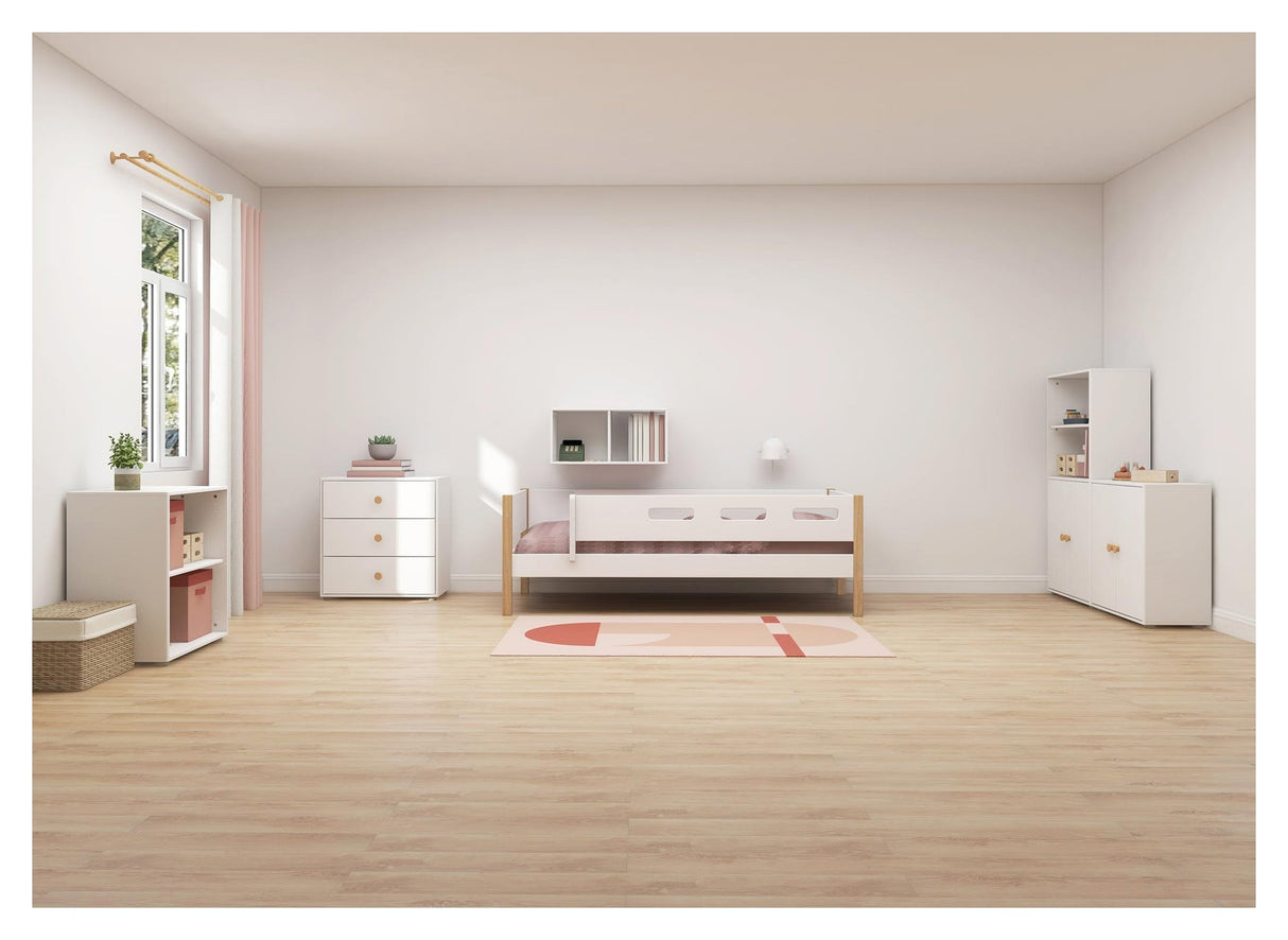 Roomie Midi-reol m. 2 låger, Hvid/Eg - Unoliving.com