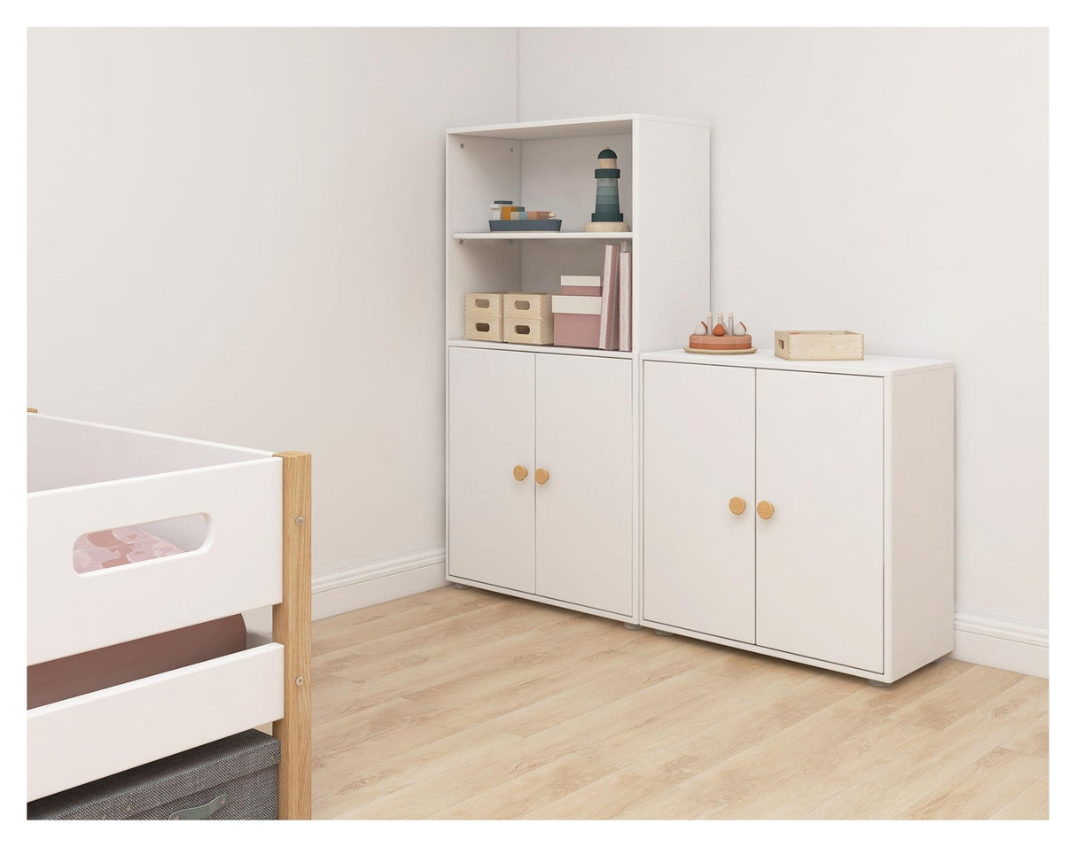 Roomie Midi-reol m. 2 låger, Hvid/Eg - Unoliving.com