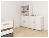 Roomie Midi-reol m. 2 låger, Hvid/Eg - Unoliving.com