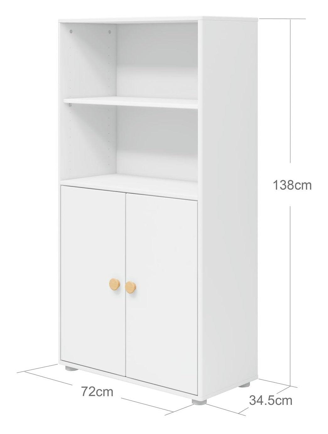 Roomie Midi-reol m. 2 låger, Hvid/Eg - Unoliving.com