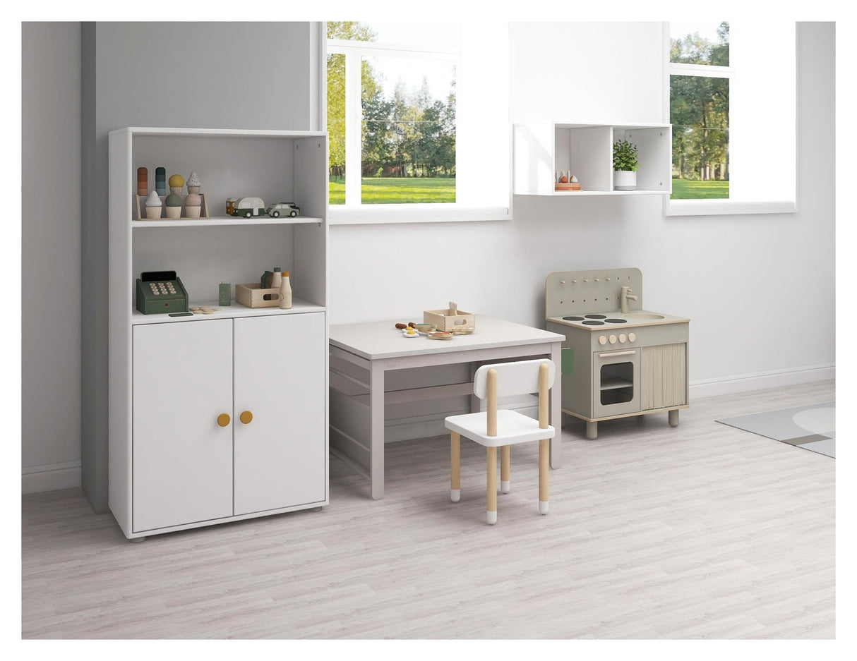 Roomie Midi-reol m. 2 låger, Hvid/Eg - Unoliving.com
