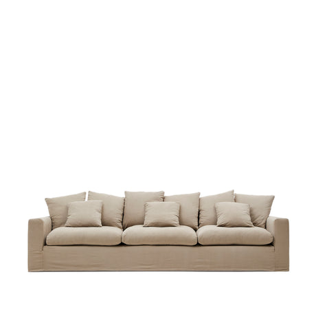 Nora 4-Personer Sofa med Betræk og Hynder, Taupe