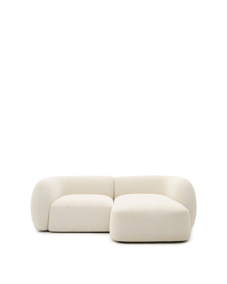 Martina Modular 2-pers. Sofa i Ecru Chenile med Højre Chaise Longue 230 cm