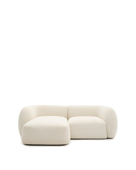 Martina Modular 2-pers. Sofa i Ecru Chenile med Venstre Chaise Longue 230 cm