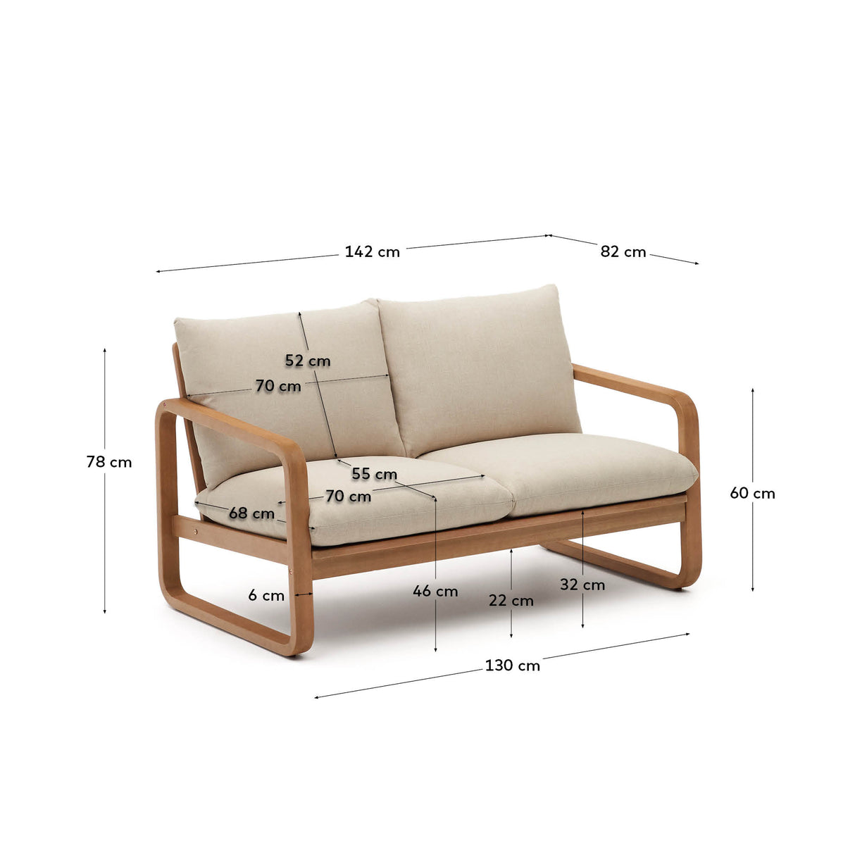 Sacaleta 2-Personers Sofa