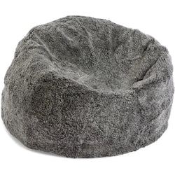 Sækkestol L, Korthåret Premium NZ lammeskind, 92x93, Graphite