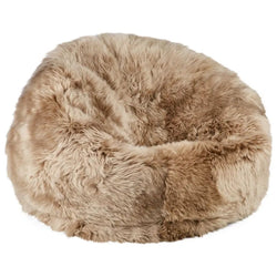 Sækkestol L, Langhåret Premium NZ lammeskind, 92x93, Linen